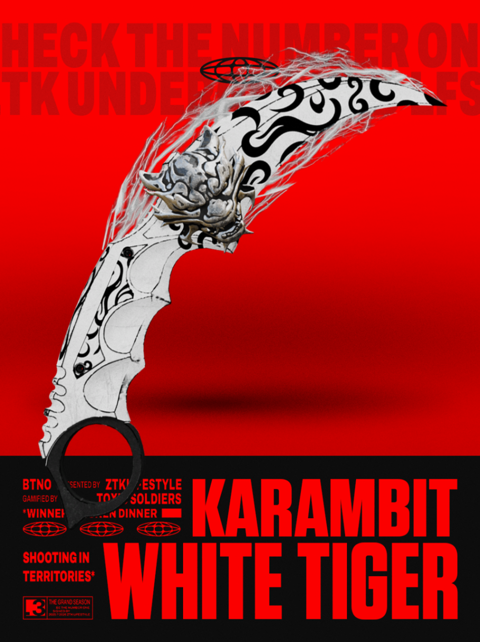 SKIN KARAMBIT WHITE TIGER - 10 DIAS
