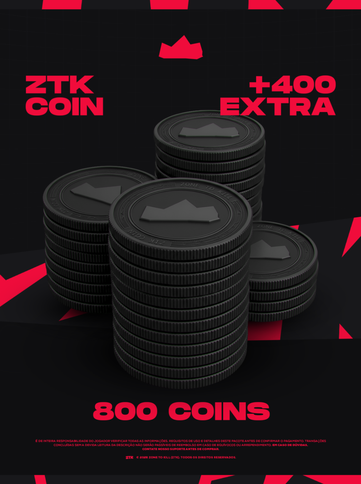 800 COINS + 400 BÔNUS