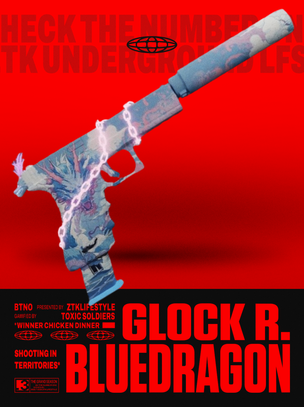SKIN GLOCK BLUE DRAGON - 15 DIAS